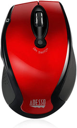 Adesso iMouse M20R – Wireless Ergonomic Optical Mouse, Red - Dealtargets.com
