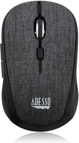 Adesso iMouse S80B 2.4Ghz Fabric Wireless Black Fabric Mini Optical Mouse, 5-Button, Black - Dealtargets.com