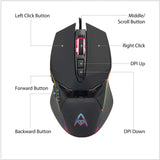 Adesso iMouse X5 RGB Illuminated Gaming Mouse - Optical - Cable - USB - 6400 dpi - Scroll Wheel - 7 Button(s) - Right-Handed Only - Dealtargets.com