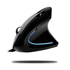 Adesso iMouseE1 - Vertical Ergonomic Illuminated Optical 6-Button USB Mouse - Right Hand Orientation, Black - Dealtargets.com