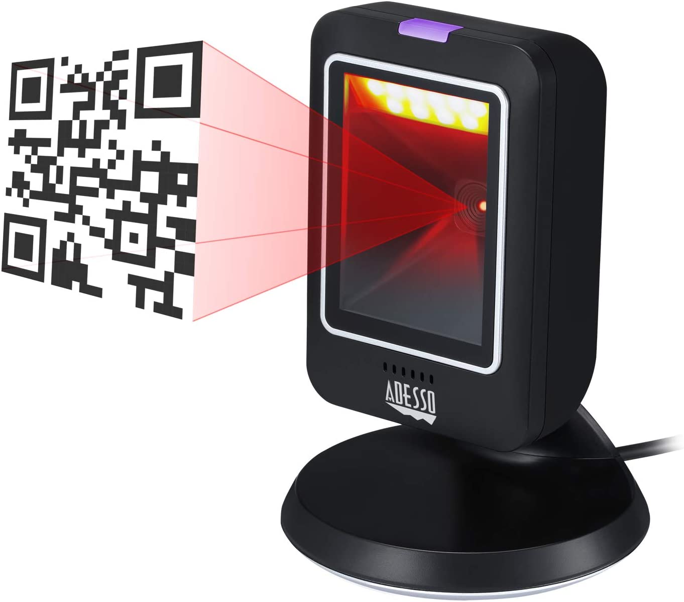 Adesso NuScan 2800U Omnidirectional 2D Desktop Barcode Scanner USB