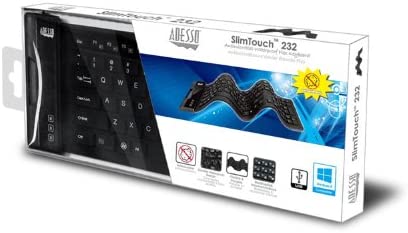 Adesso SlimTouch 232 Antimicrobial Waterproof Flexible Keyboard for Windows 8/7/Vista/XP/2000 (AKB-232UB), black - Dealtargets.com