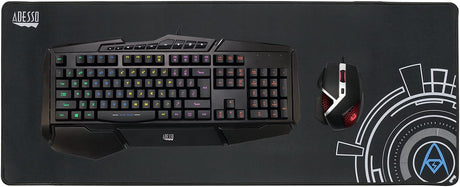 Adesso TRUFORM P104 Extra Large Gaming Mousepad - 32 x 12 Inches Gaming Mouse Pad Soft Cloth Ultra Long Matte with Circular Logo Design for Esports - Dealtargets.com