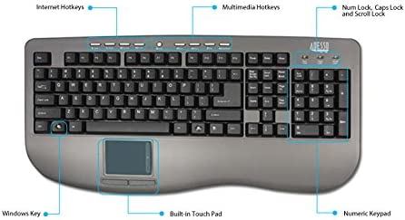Adesso Win-Touch Pro USB Keyboard with Wristsaver (AKB-430UG),Gray - Dealtargets.com