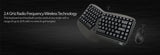 Adesso WKB-1150CB Easytouch Desktop Multimedia Keyboard and Mouse Combo-Wireless Wave Combo -Curved Comfort, Black - Dealtargets.com