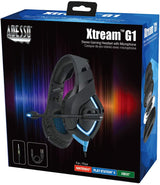Adesso Xtream G1 - Gaming Headphones with Noise Cancelling Microphone and LED Lighting for PC, PS4, Xbox, Nintendo Switch, and Laptops, Black - Dealtargets.com