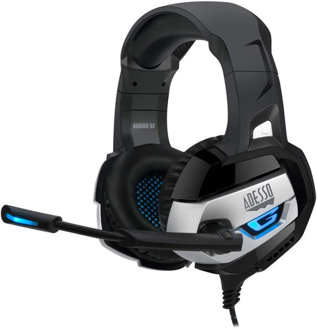 Adesso Xtream G2 - Gaming Headphones with Noise Cancelling Microphone and LED Lighting for PC, PS4, Xbox, Nintendo Switch, and Laptops - Dealtargets.com