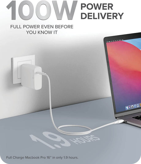 ALOGIC 100W MacBook Pro Charger USB C Charger withGaNFast Tech, PD 3.0 Laptop Charger for MacBook Pro 16/13, Air, M1 Mac, XPS 15/13, iPad Pro, iPhone 13/13 Pro/Max/13 Mini Galaxy, Pixel &amp; More - Dealtargets.com