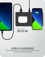 ALOGIC 3 in 1 Wireless Charging Dock for iPhone13/13 Mini /13 Pro/13Pro Max/iPhone 12/12 Mini /12 Pro /12 ProMax, AirPods/AirPods Pro with USB-A Charging Output(Power Adapter Included) - Dealtargets.com