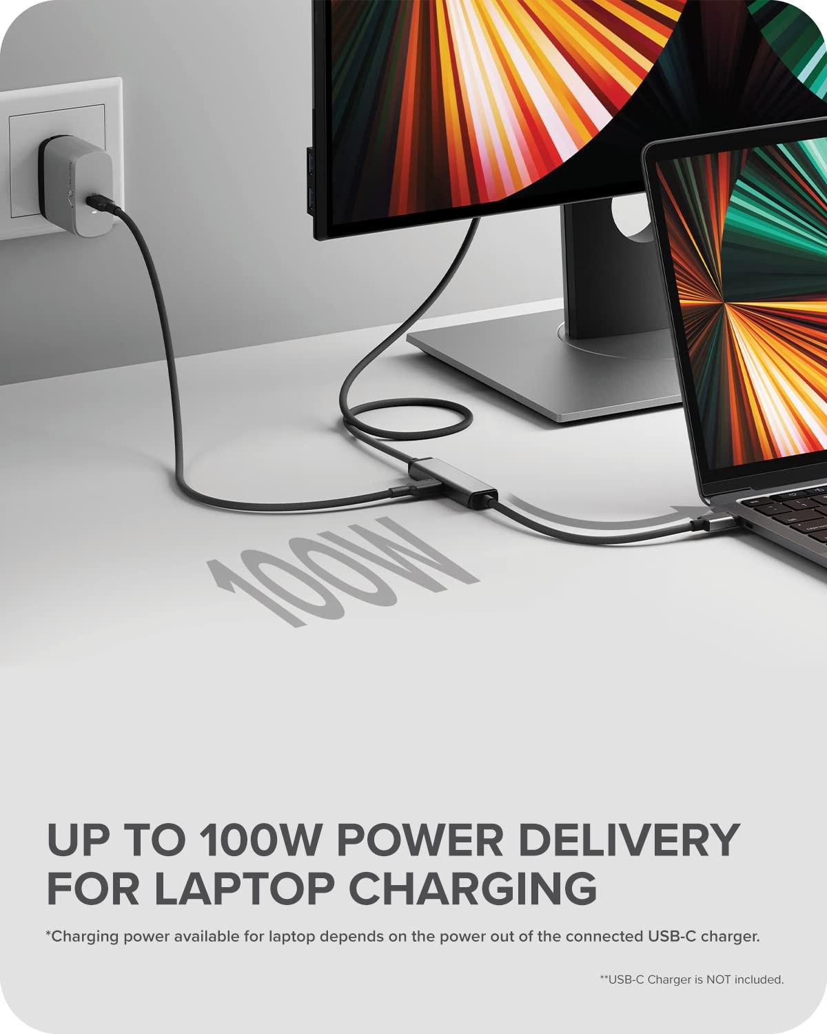 ALOGIC Ultra USB-C to HDMI Cable, 4K External Display, 100W Power Delivery, Premium Quality, Nylon Braided Cable with Metal housing, Compatible with Windows, Mac, and Chromebook. 2.0 Meters - Dealtargets.com
