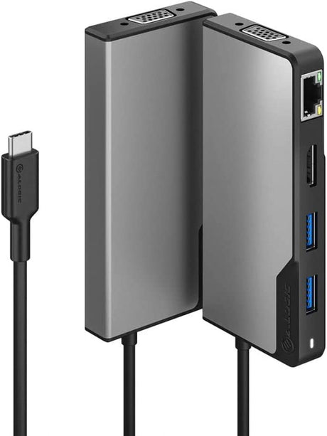 ALOGIC USB-C Fusion MAX 6-in-1 Hub V2 - 2 x USB-A (5G), 1 x USB-C (5G &amp; 100W PD), HDMI (4K@60Hz), VGA and RJ45 Gigabit Ethernet - Dealtargets.com