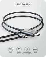 ALOGIC USB C to HDMI Cable for Home Office, 6 ft Type C to HDMI Adapter, Supports 4K 60Hz; Compatible with MacBook Pro/Air,iPad Pro, Surface Book,XPS, Samsung S10 &amp; More (Thunderbolt 3 Compatible) 2m/6.6ft General - Dealtargets.com