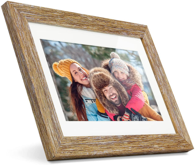 Aluratek 10" WiFi Distressed Wood Digital Photo Frame with Touchscreen and 16GB Built-in Memory, USB/SD/SDHC Supported, Built-in Clock &amp; Calendar 10" Distressed Wood Wifi - Dealtargets.com