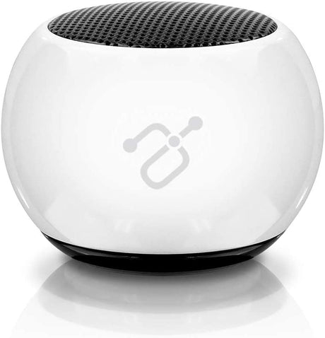 Aluratek BUMP Bluetooth Portable Wireless Indoor &amp; Outdoor Mini Speaker with Built-in Mic (APS02F) White - Dealtargets.com