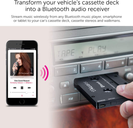 Aluratek Universal Bluetooth Audio Cassette Receiver, Built-in Rechargeable Battery, Up to 8 Hours Playtime, Audio Receiving up to 33 Feet - Dealtargets.com