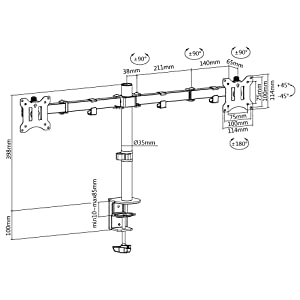 AMER Dual LCD LED Monitor Desk Mount Stand with C-clamp | Heavy Duty Fully Adjustable Arms Hold 2 Screens up to 32 inches (2EZCLAMP) - Dealtargets.com