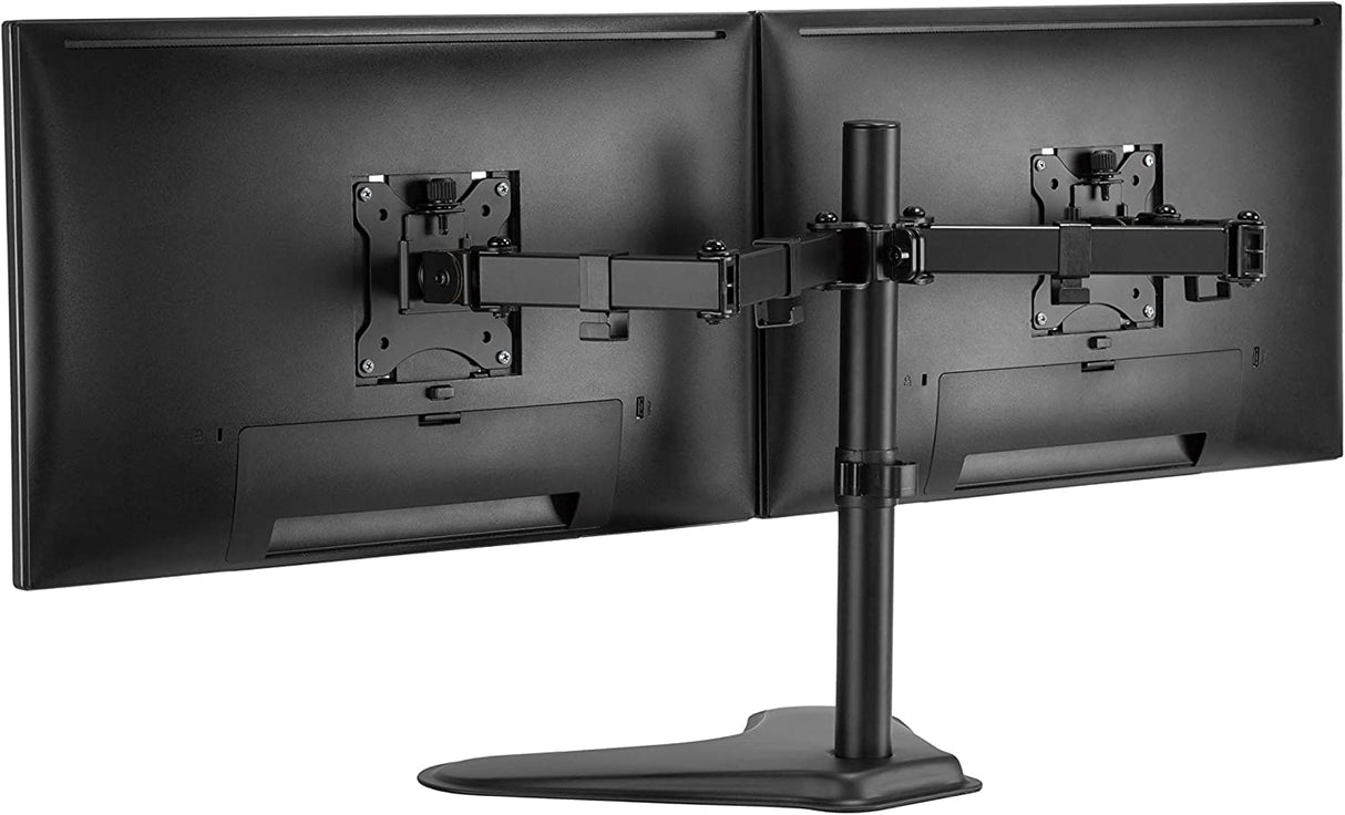 Amer mounts Amer Dual LED LCD Monitor Free-Standing Desk Stand for 2 Screens up to 32 inches Heavy-Duty Fully Adjustable Arms with Max VESA 100x100mm (2EZSTAND) - Dealtargets.com