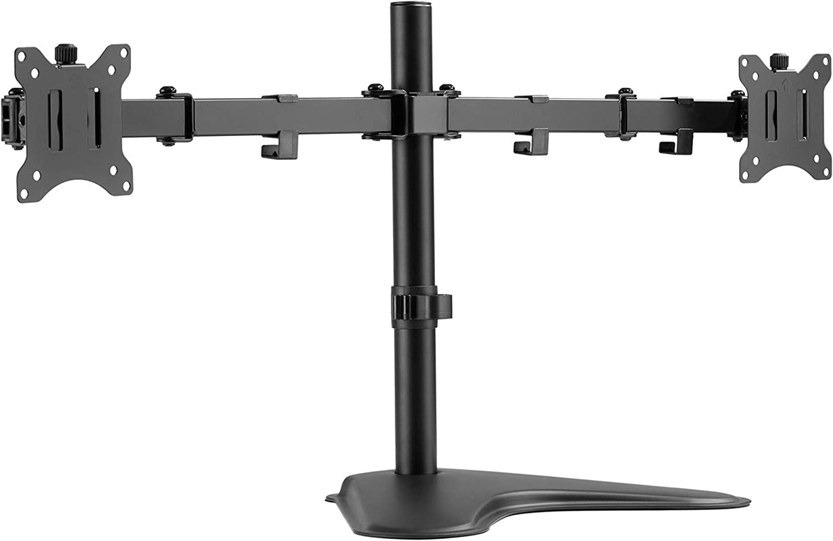 Amer mounts Amer Dual LED LCD Monitor Free-Standing Desk Stand for 2 Screens up to 32 inches Heavy-Duty Fully Adjustable Arms with Max VESA 100x100mm (2EZSTAND) - Dealtargets.com