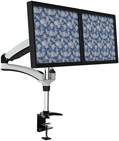 Amer mounts Amer Ergonomic Monitor Mount Articulating Arm (15-24, 27, 28 inch displays) 2 Monitor, Imperial White - HYDRA2 - Dealtargets.com