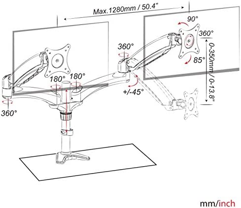 Amer mounts Amer Ergonomic Monitor Mount Articulating Arm (15-24, 27, 28 inch displays) 2 Monitor, Imperial White - HYDRA2 - Dealtargets.com