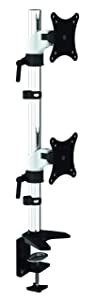 Amer mounts HYDRA Ergonomic Dual Monitor Mount (15-28 inch displays) (2 Monitor Vertical White) - Dealtargets.com