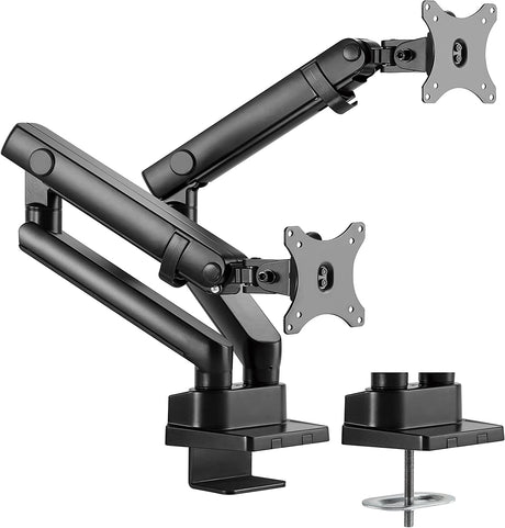 AMER NETWORKS - HYDRA2 - Amer Mounts Dual Monitor Mount with Articulating Arms - Hydra 2 arm articulating Monitor Mount with Desk clamp - Dealtargets.com